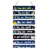 JEVUVU Outer Space Room Decor for Teen Boys Aesthetic, Cool Bedroom Wall Decor for Baby Boy, Navy Blue Kids Wall Art Signs, Fun Stuff Black Decorations for Nursery Bed Room Dorm Classroom Bathroom