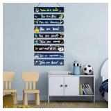 JEVUVU Outer Space Room Decor for Teen Boys Aesthetic, Cool Bedroom Wall Decor for Baby Boy, Navy Blue Kids Wall Art Signs, Fun Stuff Black Decorations for Nursery Bed Room Dorm Classroom Bathroom