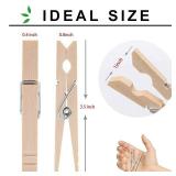 Clothes Pins Wood for Hanging Clothes,3.5 Inchã100pcsã Heavy Duty Wooden Clothespins,Clothes Pins for Craft,Wooden Clips for Pictures. | Rust Resistant
