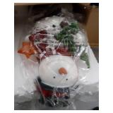 VP Home Christmas Snowman Decor, Snowman Figurines Resin for Christmas Table top Decorations Snowman LED for Indoor Decor Light Up Snowman Festive Fiber Optic for Decoration