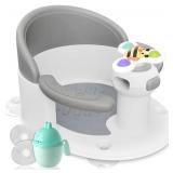 BEBELEH Bath Seat for Babies 6 Months & Up - Safe Infant and Toddler Bathtub Seat for Sitting Up - Tub Seat for Shower (Gray)
