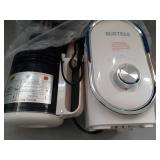 SUSTEAS Cold Press Juicer, 5.3\" Feed Chute Slow Masticating Machines with 300W, Fit Whole Fruits & Vegetables, High Juice Yield, Easy to Clean, White