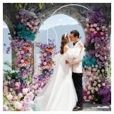Putros Metal Arch Backdrop Stand White Wedding Backdrop Stand Set of 2 (7.2FT,6FT) Square Arch Frame for Birthday Party Graduation Ceremony Decoration
