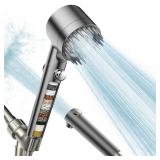 PWERAN Filtered Shower Head with Handheld, High Pressure Water Flow and Multiple Spray Modes Shower Head with Filter, Power Wash for Hard Water, Showerhead with ON/OFF Switch for Pets Bath