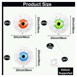 ONLY TWO Pieces 22 Inches Halloween Eyeball Balloons, Large White Foil Mylar Scary Eye Balloons Indoor Outdoor Decorations for Halloween Spooky Haunted House Scary Themed Party Supplies