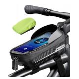 whale fall Bike Frame Bag Waterproof, 3D Eva Hard Shell, Bike Phone Holder, Bicycle Top Tube Bag, Cycling Pouch with Rain Cover, Bike Accessories for Phones Under 7\"