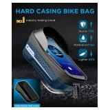 whale fall Bike Frame Bag Waterproof, 3D Eva Hard Shell, Bike Phone Holder, Bicycle Top Tube Bag, Cycling Pouch with Rain Cover, Bike Accessories for Phones Under 7\"