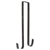 uoboeuq 12 Inch Christmas Wreath Hanger Hooks Over Door Metal Hooks Practical Clothes Towel Hanger for Christmas Front Door Decorations - Premium Sturdy Metal (Black)