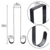 uoboeuq 12 Inch Christmas Wreath Hanger Hooks Over Door Metal Hooks Practical Clothes Towel Hanger for Christmas Front Door Decorations - Premium Sturdy Metal (Black)