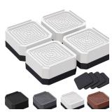 ANNKUT Bed Risers and Furniture Risers, Heavy Duty Adjustable Lifting Blocks for Couches, Desks, and Chairs, Elevates 1.5 Inches, Holds up to 4000 lbs (White)