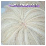 Short Blonde 613 Platinum Shaggy Layered 80s Mullet Pixie Wig with Bangs Wolf Cut Curly 90s Synthetic Funny Fake Fun Hair Replacement Wigs for White Women Daily Party Cosplay Halloween Costume Use