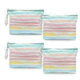 Fokongna 4PCS Waves Rainbow Wet Bag Wet Dry Bag Beach Bags for Swimsuit Toiletry Bags Travel Essentials For Women, Beach Travel Gym for Swimsuit Dirty Diaper Gifts