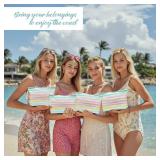 Fokongna 4PCS Waves Rainbow Wet Bag Wet Dry Bag Beach Bags for Swimsuit Toiletry Bags Travel Essentials For Women, Beach Travel Gym for Swimsuit Dirty Diaper Gifts