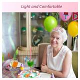 ONLY TIARA DORADREAMDEKO 100th Birthday Tiara for Women - Fabulous Glitter Sash + Leafs Rhinestone Pink Premium Metal Tiara for Her, 100th Birthday Gifts for 100 Celebration