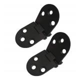 QCAA Solid Brass Table Folding Flip Top Hinge, 2-3/4\"x1-3/16, Matte Black, 2 Pack, Made in Taiwan