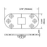 QCAA Solid Brass Table Folding Flip Top Hinge, 2-3/4\"x1-3/16, Matte Black, 2 Pack, Made in Taiwan