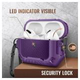 MOBOSI for Airpods Pro 2 Case, Compatible with AirPods Pro Case Cover 2nd/1st Generation with Lock&Keychain&Cleaner Kit, Full Body Shockproof Protective Hard Shell (2023/2022/2019), Purple