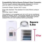 5.9 Inch Portable Air Conditioner Exhaust Hose Coupler, Square to Round Coupler, Window Adapter Mobile Air Conditioner Accessoriesâ Not Universal, Check Compatibility(Square)