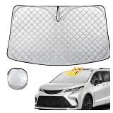 Rilsen Windshield Sun Shade for Toyota Sienna 2021 2022 2023 2024 2025 Thicken 4-Layer Foldable Front Window Sunshade Cover Sun Visor Protector Block UV Rays