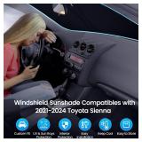 Rilsen Windshield Sun Shade for Toyota Sienna 2021 2022 2023 2024 2025 Thicken 4-Layer Foldable Front Window Sunshade Cover Sun Visor Protector Block UV Rays