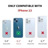 DJDUCK Designed for iPhone 13 Case Wallet with Card Holder, [Magnetic Clasp Cover] [RFID Blocking Leather Protection] Shockproof Women Men Cases 6.1 Inch for Apple 13 Bright Blue