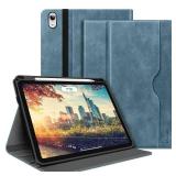 H HOLIMET Case for iPad Air 13 Inch Case M3 2025/M2 2024 with Pencil Holder Shockproof Folio Cover, Auto Sleep/Wake, Vegan Leather (Blue)