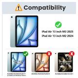 H HOLIMET Case for iPad Air 13 Inch Case M3 2025/M2 2024 with Pencil Holder Shockproof Folio Cover, Auto Sleep/Wake, Vegan Leather (Blue)