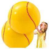 Poen 2 Pcs 27 Inch Inflatable Softball Beach Ball for Summer Beach Game Swimming Pool Large PVC Softball Toys Party Favors for Boys Girls Adults Water Sand Game Accessory
