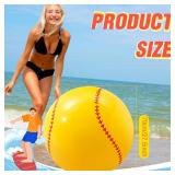 Poen 2 Pcs 27 Inch Inflatable Softball Beach Ball for Summer Beach Game Swimming Pool Large PVC Softball Toys Party Favors for Boys Girls Adults Water Sand Game Accessory