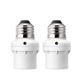 DEWENWILS Light Sensor Socket, E26/E27 Socket Adapter, Automatic Dusk to Dawn, Double Sensors for Porch/Wall Light Fixtures, Compatible with Incandescent/CFL/LED/Halogen, 2 Pack, White, ETL Listed