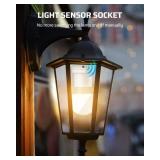 DEWENWILS Light Sensor Socket, E26/E27 Socket Adapter, Automatic Dusk to Dawn, Double Sensors for Porch/Wall Light Fixtures, Compatible with Incandescent/CFL/LED/Halogen, 2 Pack, White, ETL Listed