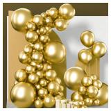 PartyWoo Metallic Gold Balloons, 140 pcs Gold Metallic Balloons Different Sizes Pack of 18 Inch 12 Inch 10 Inch 5 Inch Gold Balloons for Balloon Garland or Balloon Arch as Party Decorations, Gold-G101