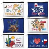 Reginary 6 Pcs Texas Cosmetic Bag Souvenir Gifts California Makeup Bag Florida Souvenir Gifts Zipper Pouch for Women Traveler Party Favors