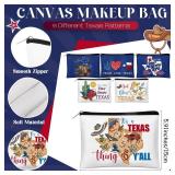 Reginary 6 Pcs Texas Cosmetic Bag Souvenir Gifts California Makeup Bag Florida Souvenir Gifts Zipper Pouch for Women Traveler Party Favors