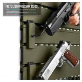 Savior Equipment Wall Rack System Angle Adjustable Pistol Barrel Holder Attachment Handgun Revolver Wall Mount Hanger, Green