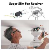 LPHUMEX Ceiling Fan Light Remote Control Kit with Ultra-Small Receiver â Ceiling Fan Speed, Timer & Light Control, Universal Compatibility for AC Motor Hunter/Honeywell/Hampton Bay/Other Ceiling 