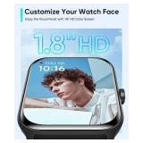 Fitpolo Smart Watches for Men Android & iPhone, Alexa Built-in [1.8\" HD Screen] IP68 Waterproof Fitness Watch with Bluetooth Call (Answer/Make), Heart Rate/Sleep/SpO2 Monitor, 105+ Sports Tracker