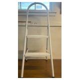 2-Step Steel Folding Utility Ladder – White