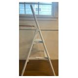 2-Step Steel Folding Utility Ladder – White