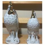 Vintage Porcelain Rooster & Hen Figurine Set – Japan