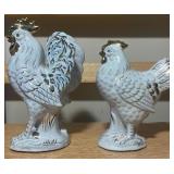 Vintage Porcelain Rooster & Hen Figurine Set – Japan