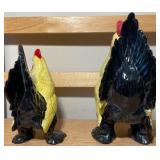 Pair of Colorful Rooster Figurines