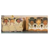 Handcrafted Wooden Angel Candle Holders (Triple)