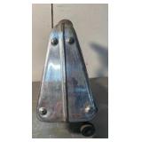 Antique charcoal “sad” iron with detachable handle + antique cast iron curling iron with wood grip