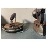 Vintage Gas Iron & Early Metal Stove-Top Iron Duo
