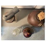 Vintage Insulators, Kerr Mason Jar w/Sprayer Attachment & Smudge Pot/Highway Torch