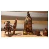 Mixed Rooster & Chicken Decor Lot – Straw Craft, Ceramic & Resin