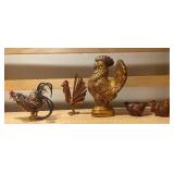 Mixed Rooster & Chicken Decor Lot – Straw Craft, Ceramic & Resin