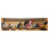 Mixed Rooster & Hen Figurine Lot – Ceramic & Resin