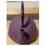 World Market Plum Cast Iron Teapot – Complete Set